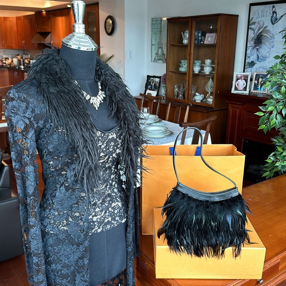 Black Crow Bird Feather Evening Gothic Shoulder Handbag - Picture 3 of 10